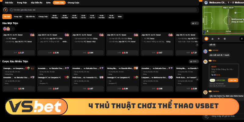 4 thủ thuật chơi thể thao VSBET xanh chín