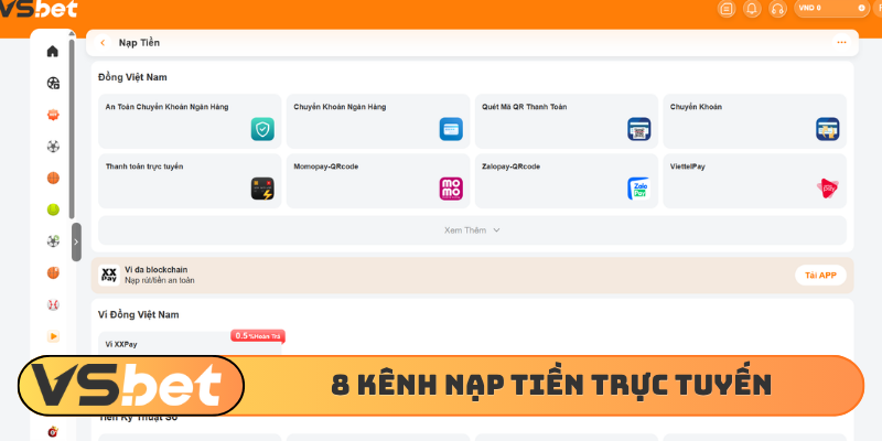 Giới thiệu 8 kênh nạp tiền trực tuyến