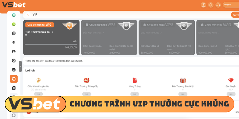 Chương trình VIP thưởng cực khủng