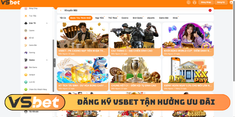 Đăng ký VSBET tận hưởng ưu đãi