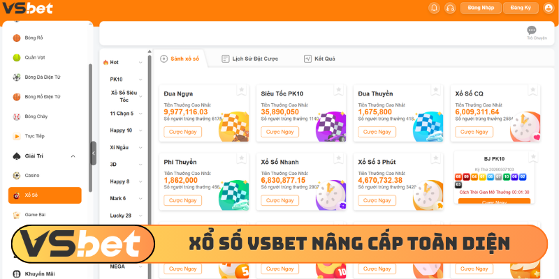 Xổ số VSBET nâng cấp toàn diện